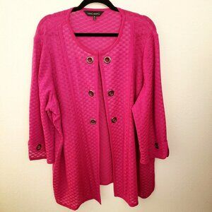 Ming Wang Open Front Grommet Trim Bright P Checked Texture Grommets Sz 24-26W EU